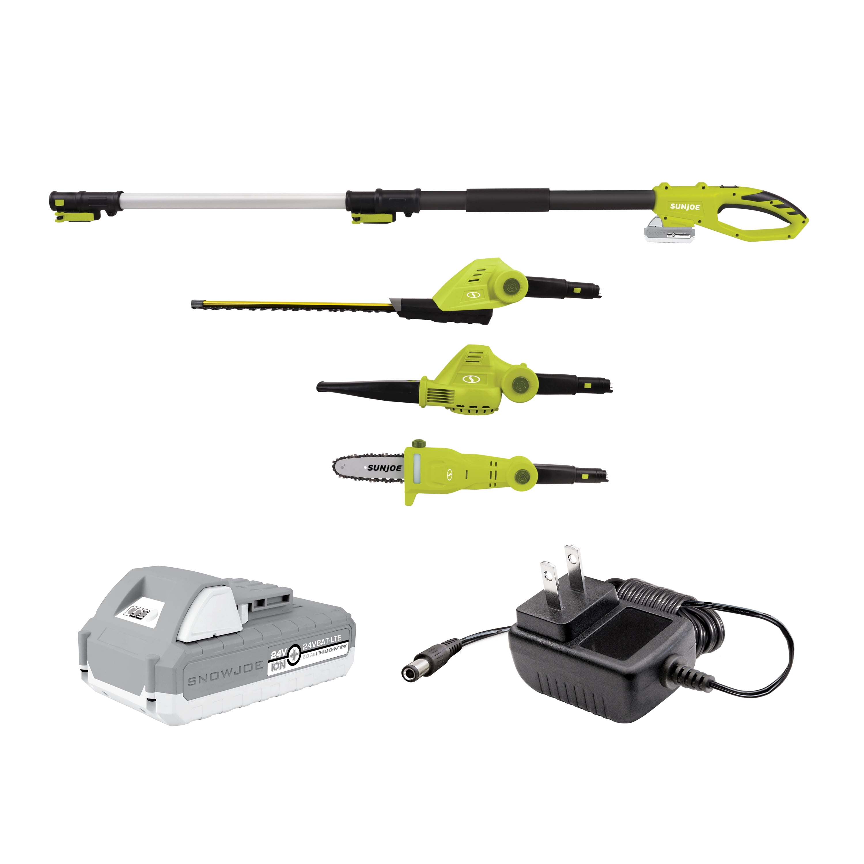 Sun Joe 24V Cordless 3-in-1 Hedge Trimmer + Pole Saw + Leaf Blower, 2.0-Ah Battery & Charger - image 3 of 24