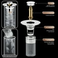 thumbnail image 6 of OKYMOTOR 4Pcs Pop Up Sink Drain Strainer 304 Stainless Steel  Sink Plug Strainer Filter Basket Brass Core Sink Drain Stopper for 0.94-1.4 Inch Sink Hole, 6 of 9