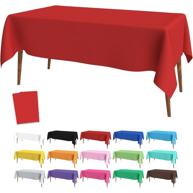 HELIAHOO Table Cloth, Red Table Cloth, Plastic Table Cloths for Parties Disposable, 54" x 108" Table Clothes for Rectangle Tables, Disposable Rectangle Table Cloth, Decorative Waterproof AZ83-28718