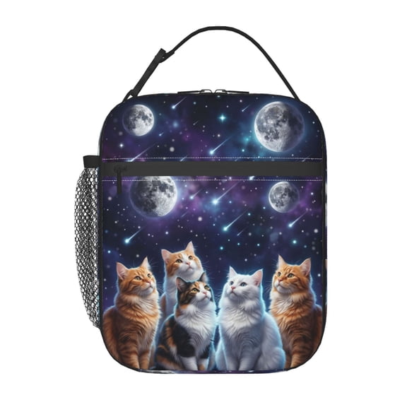 Cats Lunch Bag, Reusable Insulated Lunch Box Meal Tote For Women Men Cooler Bag, Durability Of Lunch Tote For Work Picnic Office Travel