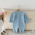 thumbnail image 5 of Coerni New born Baby Boy Girl Fleece Romper Button Solid Romper Toddler Long Sleeve Knit Cotton Footless Outfits Clothes, 5 of 6
