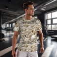 thumbnail image 3 of Wukai Starfish and Sea Shells Print Men's Short-Sleeved Mesh T-Shirt,Quick-Dry Short Sleeve Workout T-Shirt-X-Small, 3 of 8