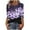 Purple 01, variant on Women's Graphic Printed T-shirts 3/4 Length Sleeve Tees Crew Neck Spring Fall Summer Tops with Buttons (XL, Green 03)