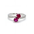 thumbnail image 2 of 1.20 Carat Beautiful Round Cut (F-G/VS1) Natural Diamond Red Ruby Gemstone Bridal Ring for her 18K White Gold Size 6.5 by Diamond-Capitals, 2 of 7