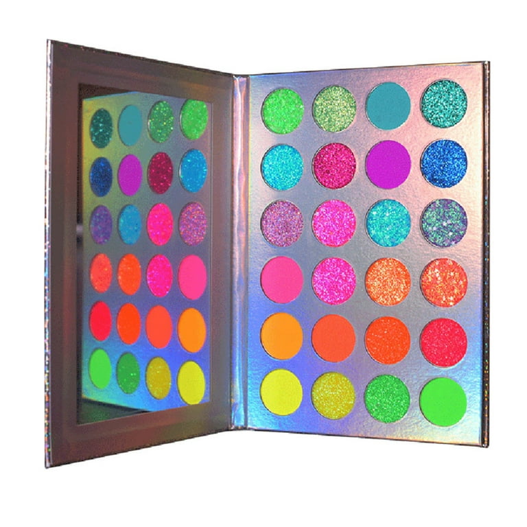 24 Colors Eye Shadow Palette Glow in The Dark Eyeshadow Makeup Palette, Size: 8.38 x 5.85 x 0.39, Other