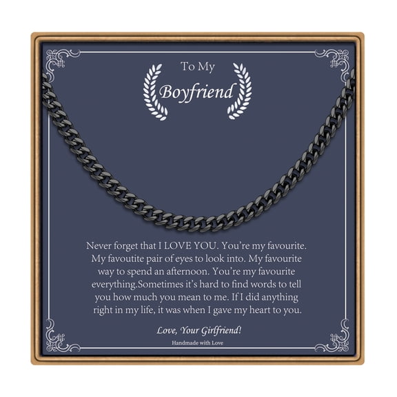 Turandoss Chunky Cuban Link Necklaces Gifts for Men Dainty Black Cuban Chain Simple Trendy Jewelry Birthday Anniversary Valentines Day Gifts for Men Boy Boyfriend