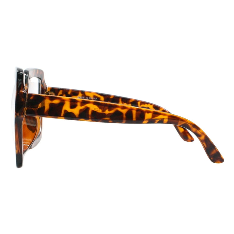JuicyOrange XL Oversized Square Frame Glasses, Clear Lens, UV 400