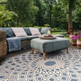 thumbnail image 4 of SAFAVIEH Courtyard Thane Abstract Indoor/Outdoor Area Rug, Blue/Beige, 2' x 3'7", 4 of 11