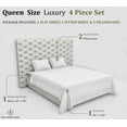 thumbnail image 6 of Signature 100% Cotton Sheets - 4 Piece - Sheet & Pillowcase Sets - Light Blue Sheets - Queen Bed Set - Hotel Luxury - Organic Cotton Sheets - Cooling Sheets - Extra Soft - Deep Pocket Queen Sheets, 6 of 7