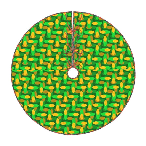 Defioc Corn 4 for Christmas Tree Skirt Snowman Xmas Tree Skirt Farmhouse Christmas Decorations Tree Mat for Holiday Party Decor-30"