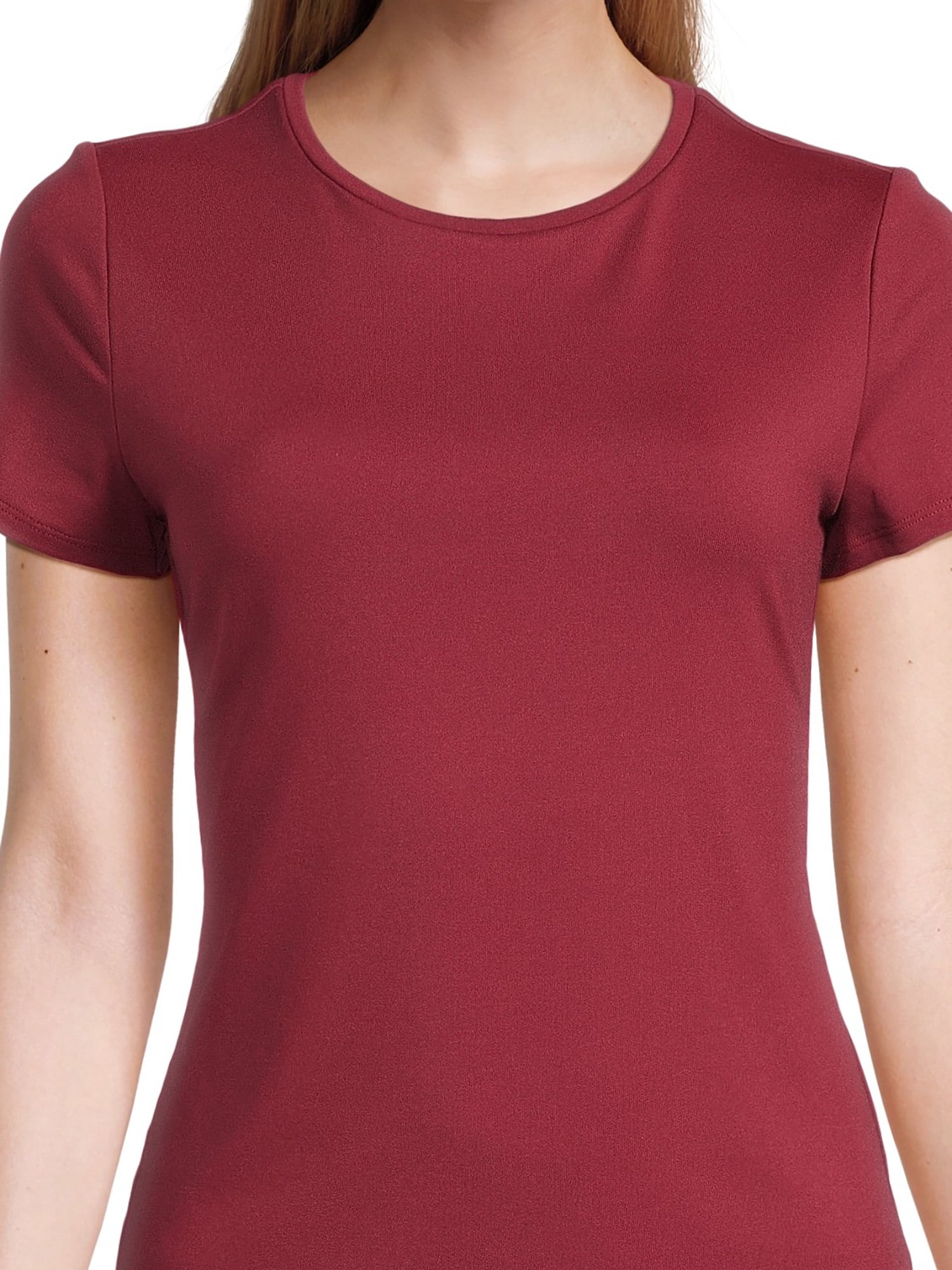 Time and Tru Women's Smoothing Tee with Short Sleeves, Sizes XS-XXXL