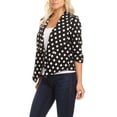 thumbnail image 3 of Women's Casual Open Front Polka Dot Roll Up Sleeve Blazer Jacket Made in USA, 3 of 5