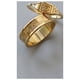 thumbnail image 2 of Anillo de combinación de diamantes a cuadros con tótem retro para mujer, anillo de acero de titanio con revestimiento de oro de 18 quilates, protección de color, 2 of 5