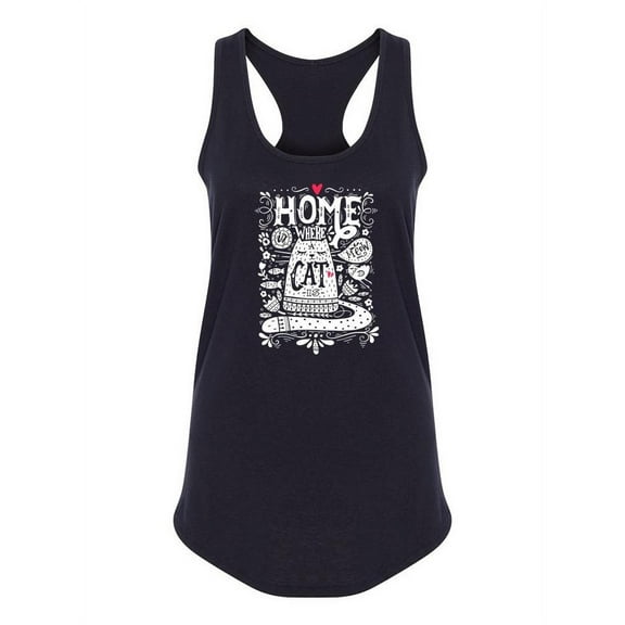 Home Is Where A Cat Is. Tank Women -Image by Shutterstock, Female x-Large
