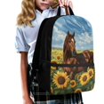 thumbnail image 3 of HUIACONG Sunflower Brown Horse School Backpack for Middle School Girls Large Capacity Breathable Adjustable Straps for Kids 6‑18 Back to School Daily Use, 3 of 6