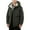 Army Green, variant on Raeneomay Men's Solid Color Puffer Coat Hooded Jacket Zipper Long Sleeve Pockets Thickened Warm Outerwear