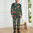 thumbnail image 2 of Knitted Christmas Tree Men's Pajama Set Sleepwear Pjs Lightweight Long Sleeve Crewneck Shirts and Bottoms Soft Comfy Sleep Sets L, 2 of 5