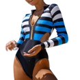 thumbnail image 1 of Aayomet Maillot de Bain une Pièce Froncé à Motif Guépard, Bleu G, 1 of 4