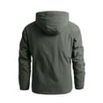 thumbnail image 4 of SWSMCLT Men's Lightweight Jacket Windbreaker Jackets & Coats Fall Outerwear Spring Thin Hooded Long Sleeve Army Green Medium, 4 of 4