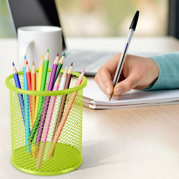Black Pen Holder Cup for Desk,Pen Holder,Pencil Organizer Mesh Cup,Wire Mesh Pencil Cup Holder for Desk Office Pen Organizer,Mesh Metal Pen Holder for Desk,Pencil Holder Workspace Organizers Office