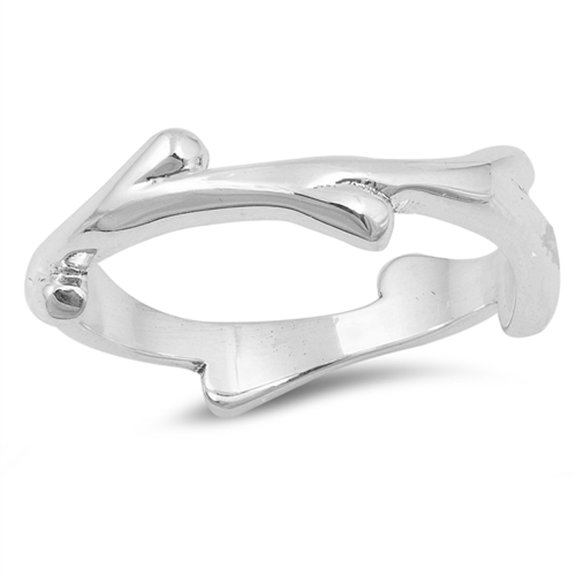 High Polish Tree Branch Stackable Ring Sterling Silver Band 925 Jewelry Female Male Unisex Size 8