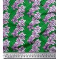 thumbnail image 1 of Soimoi Green Cotton Jersey Fabric Purple Floral Print Sewing Fabric BTY 58 Inch Wide, 1 of 1