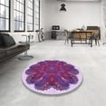 thumbnail image 3 of Ahgly Company Indoor Square Patterned Bright Lilac Purple Area Rugs, 7' Square, 3 of 6