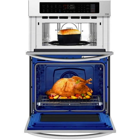 LG - 30" Built-In Electric Convection Smart Combination Wall Oven with Microwave and Infrared Heating - Black Stainless Steel