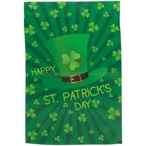 Northlight Leprechaun Hat "Happy St. Patrick's Day" Shamrocks Outdoor Garden Flag 18" x 12.5" - 18" x 12.5"