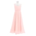 thumbnail image 4 of TSSOE Kids Big Girls Long Bridesmaid Dress Juniors Formal Wedding Pageant Party Prom Maxi Gowns Pearl Pink 16, 4 of 7