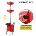 thumbnail image 4 of 8 Gallon Waste Oil Drain Tank, Portable Oil Drain Container, Air Operated Drainer, Fluid Fuel Transfer Drainage, Adjustable Funnel Height with Wheel &15" Premium Bowl and a Toolbox, 4 of 8