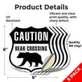thumbnail image 2 of Caution Bear Crossing (5 Pack) 6 inch X 6 inch Shield Shaped Heavy Duty 3.2 mil Vinyl Decals Weather Resistant Made in the USA, 2 of 5