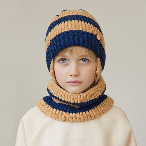 breaise Baby Winter Hat Scarf Set,Toddler Beanie Hats Girl Boy with Neck Warmer, Beanie for Kids Knit Warm for Cold Weather
