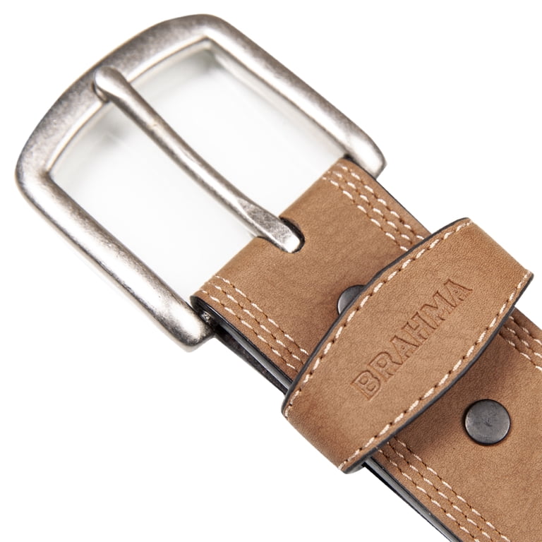 Brahma Triple Needle Stitch Leather Work Belt with Snap Buckle
