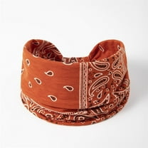 Tittly Head Scarf Fascinators Hats Cashew Flower Knotted Headband Tie Headband Elastic Wide Brimmed Yoga Sports Headband Female Head Scarf Hair Accessories Orange One Size