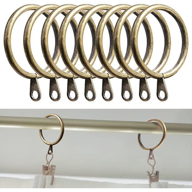 Paquete de 50 anillos de metal para cortinas, diámetro interior de 38 mm, anillos grandes para barra de cortina, anillos deslizantes con ojales para cortinas, anillos colgantes (latón)