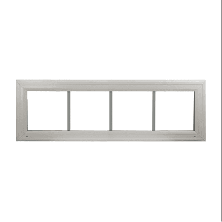 Double Pane Windows 48" x 10" White Vinyl Window with Grids, Argon Filled, Low-E Glass, Florida Approved
