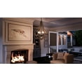 thumbnail image 2 of Urban Ambiance Luxury Farmhouse Chandelier, Medium Size: 24"H x 18.25"W, with Rustic Style Elements, Wood Grain Metal with Antique Black Finish, UQL2962 from the Swansea Collection, 2 of 7