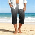 thumbnail image 2 of Fabrcox Gradient Capri Pants Men Elastic Waist Color Block Men Beach Pants Workout Summer Lightweight Trousers for Men with Pocket, 2 of 9