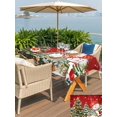 thumbnail image 4 of Outdoor Tablecloth with Umbrella Hole and Zipper, Red Snowman Christmas Rectangle Table Cloth 54x80 Inch Waterproof Tablecloth, Vintage Xmas Tree Snowflake Picnic Table Cover for Patio Camping, 4 of 7