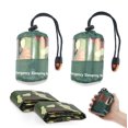 thumbnail image 1 of Saco de dormir de emergencia de 2 paquetes, impermeable, ligero, bivysack térmico, manta de supervivencia, bolsa de nailon portátil para acampar, caminar, al aire libre Adepaton LL-2435, 1 of 7