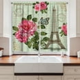 thumbnail image 2 of Ambesonne Colorful Kitchen Curtains, Shabby Plant Roses Leaf, 55"x39", Multicolor, 2 of 3