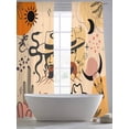 thumbnail image 4 of Western Cowboy Sheer Curtains 2 Panels Set Cowgirl Cactus Sun Leaf Boho Vintage Sheer Window Curtains Light Filtering Rod Pocket Voile Drapes for Bedroom Living Room 52"X84", 4 of 8