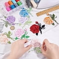 thumbnail image 3 of 9 Pairs Mixed Color Rose Flower Embroidered Applique Patches Floral Applique Iron on Sew on Patches Arts Crafts DIY Decor for Repairing and Decorating Clothings Bags, 3 of 9