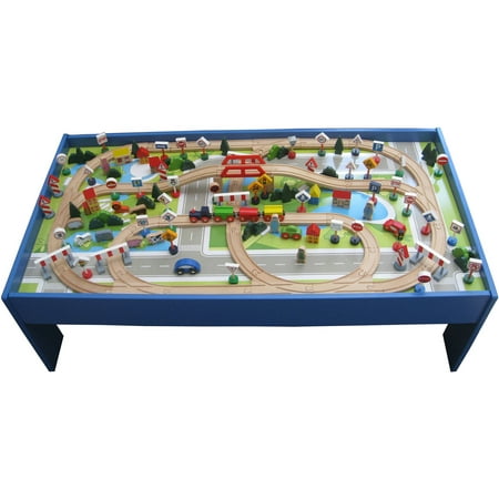 150-Piece Wooden Train Set with Table
