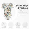 thumbnail image 4 of Balery Cartoon Dinosaur Body de cuello redondo de manga corta para mujer Tops de manga corta Tops básicos-X-Large, 4 of 7