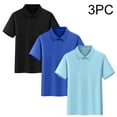 thumbnail image 2 of Lumosvexa Boys Polo Shirts 3 Pack, Classic Fit Short Sleeve Lightweight Summer Comfort Breathable Tee Blue 3, 2 of 10