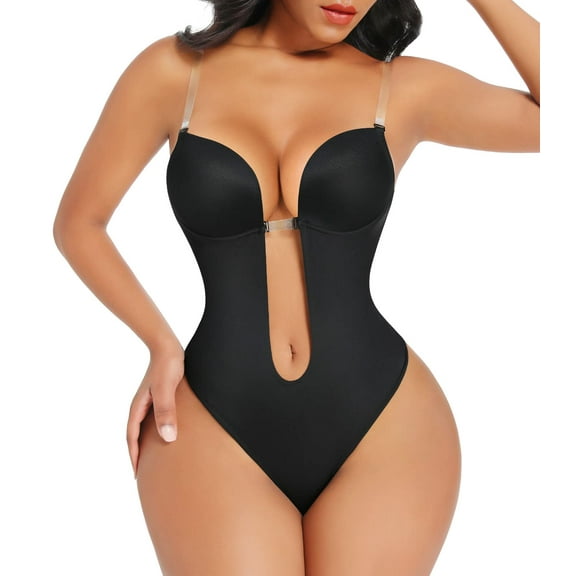Lilvigor Shapewear for Women Plus Size Backless Built-in Bra Body Shaper Seamless Faja with Open Crotch