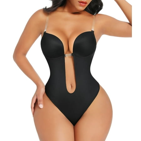 

Lilvigor Shapewear for Women Plus Size Backless Built-in Bra Body Shaper Seamless Faja with Open Crotch