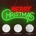 thumbnail image 5 of Merry Christmas Neon Sign Red Green Led Neon Lights for Wall Decor Light Up Signs for Bedroom Home Party Christmas Holiday Decorations Family Kids Gifts-40*19.5cm, 5 of 5